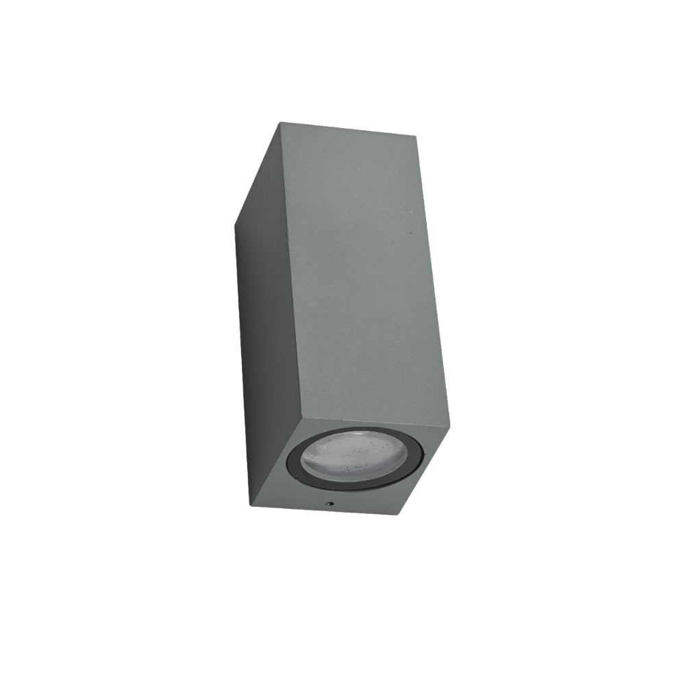 Main image of Cubioid Wall Lamp IP44 Grey with  2xGU10 Fitting | TEKLED 182-03350