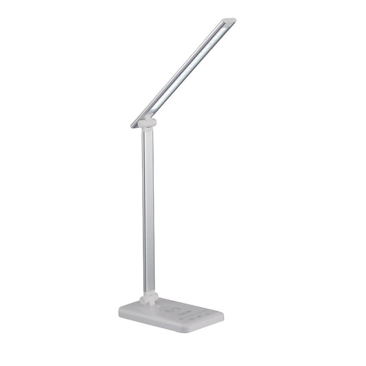 Main image of Dingo Silver Desk Light Dimmable and Colour Modes with Wireless Phone Charger | TEKLED 130-03612