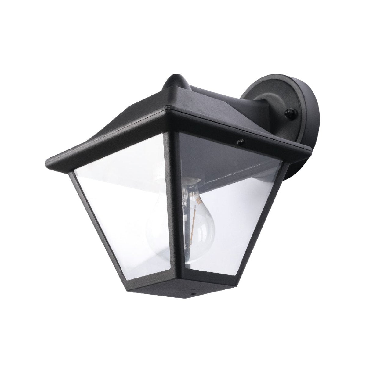 Main image of Downward Wall Lamp Matt Black Clear Glass E27 | TEKLED 252-15452