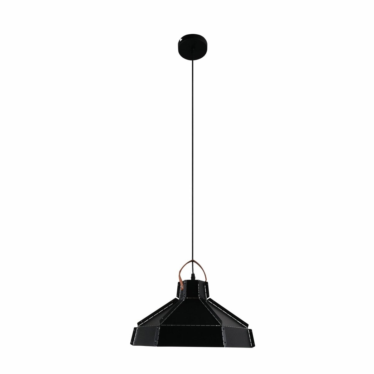 Main image of Esagono Maxi Black Metal Pendant Light with E27 Fitting | TEKLED 159-17352
