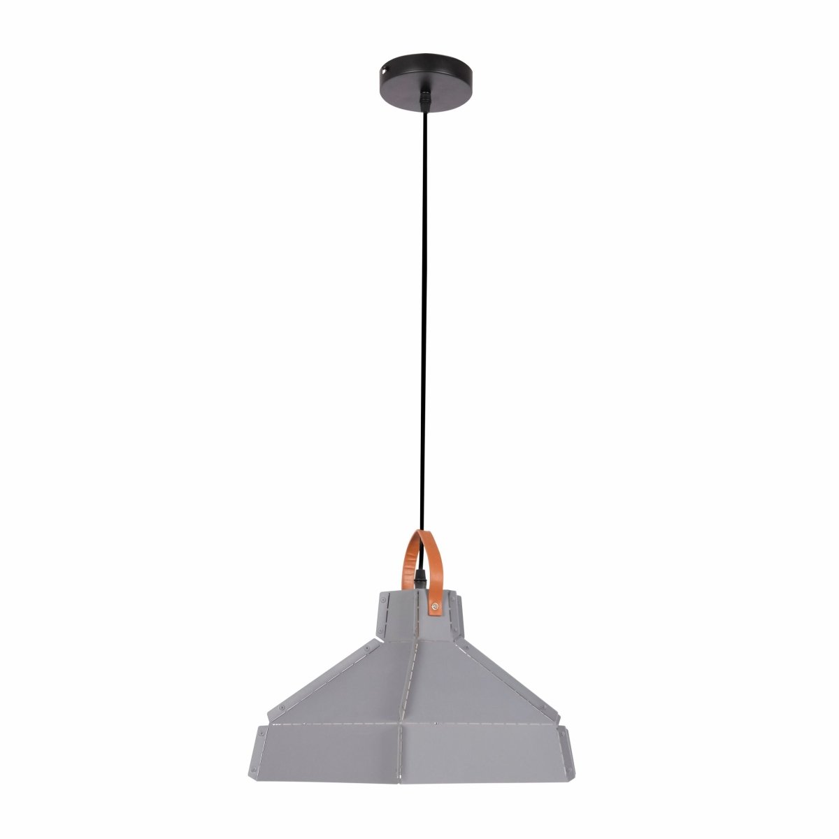 Main image of Esagono Maxi Grey Metal Pendant Light with E27 Fitting | TEKLED 159-17356