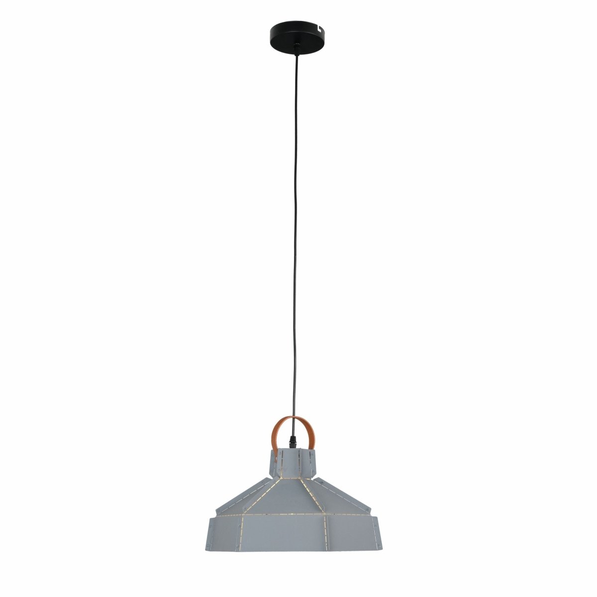 Main image of Esagono Midi Grey Metal Pendant Light with E27 Fitting | TEKLED 159-17362