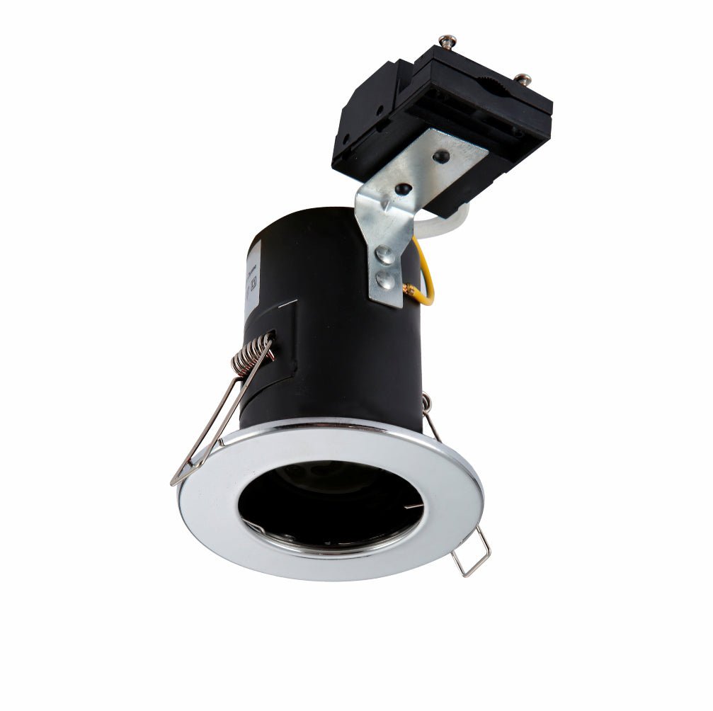 Main image of Fixed Pressed Steel Fire Rated Downlight Chrome IP20 GU10 | TEKLED 143-03714