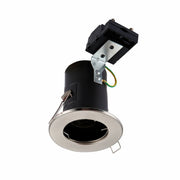 Main image of Fixed Pressed Steel Fire Rated Downlight Satin Nickel IP20 GU10 | TEKLED 143-03716