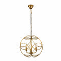 Main image of Gold Aluminium Bronze Globe Cage Pendant Chandelier Light with 3xE14 Fittings | TEKLED 159-17448