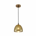 Main image of Gold Glass Dome Pendant Ceiling Light with E27 Fitting | TEKLED 150-18013