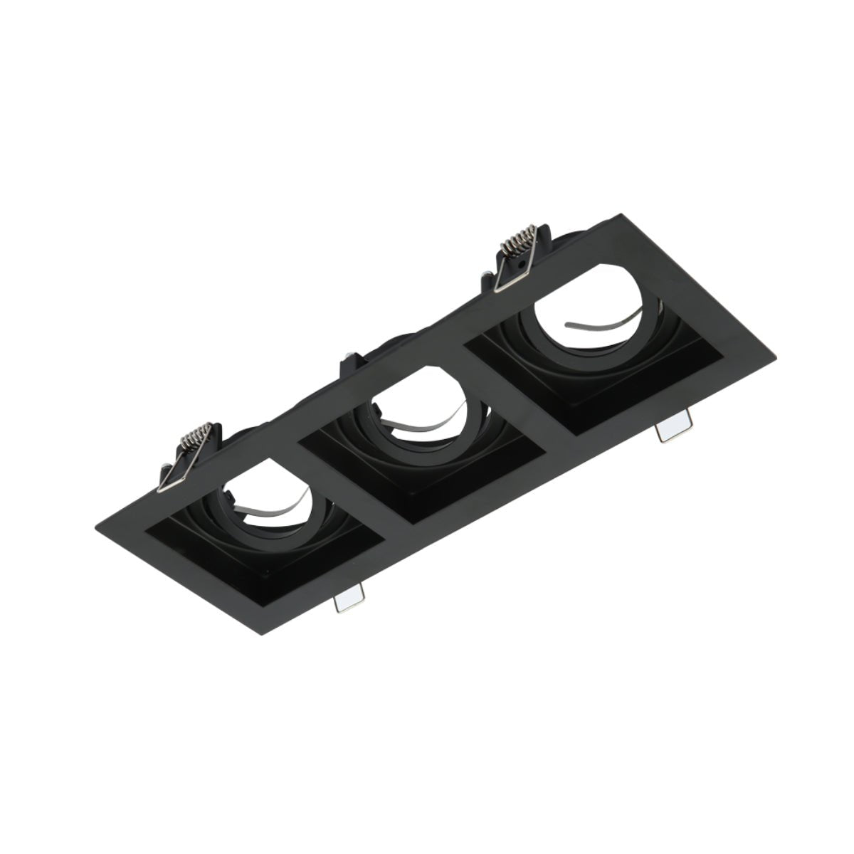 Main image of Grille Recessed Tilt Downlight Black with 3xGU10 Fitting | TEKLED 165-03882