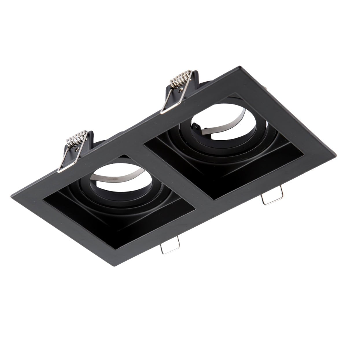 Main image of Grille Recessed Tilt Downlight Black with 2xGU10 Fitting | TEKLED 165-03880