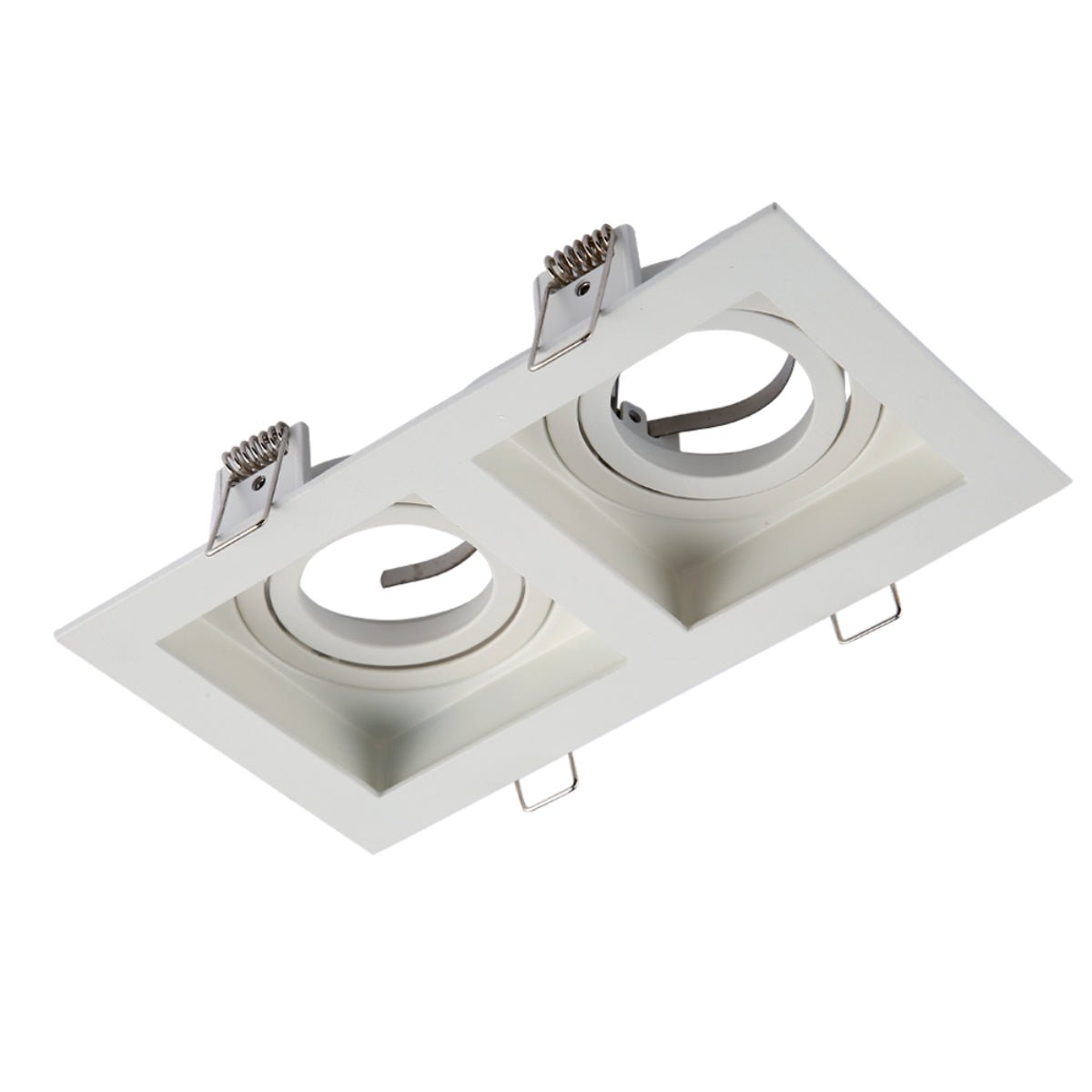 Main image of Grille Recessed Tilt Downlight White with 2xGU10 Fitting | TEKLED 165-03874