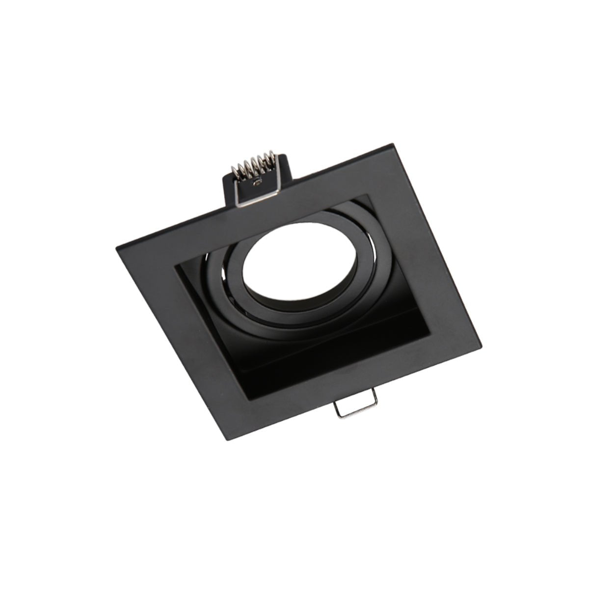 Main image of Grille Square Recessed Tilt Downlight Black with GU10 Fitting | TEKLED 165-03878