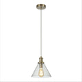 Antique brass metal clear glass funnel pendant light main image