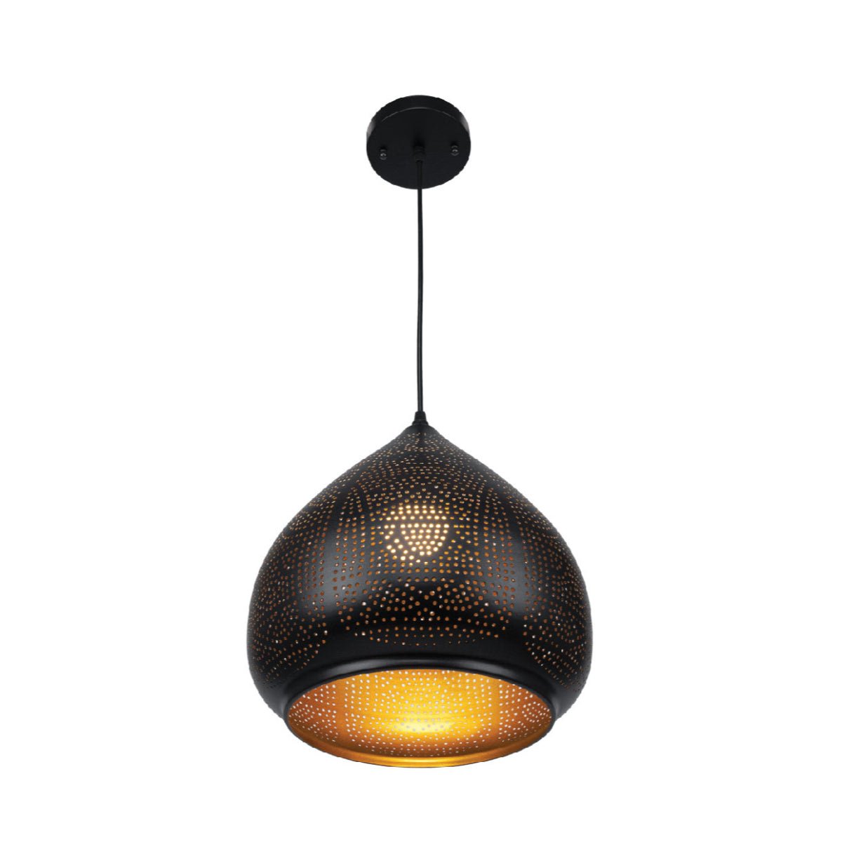 Main image of Black-Golden Metal India Dome Pendant Ceiling Light with E27 | TEKLED 150-17958