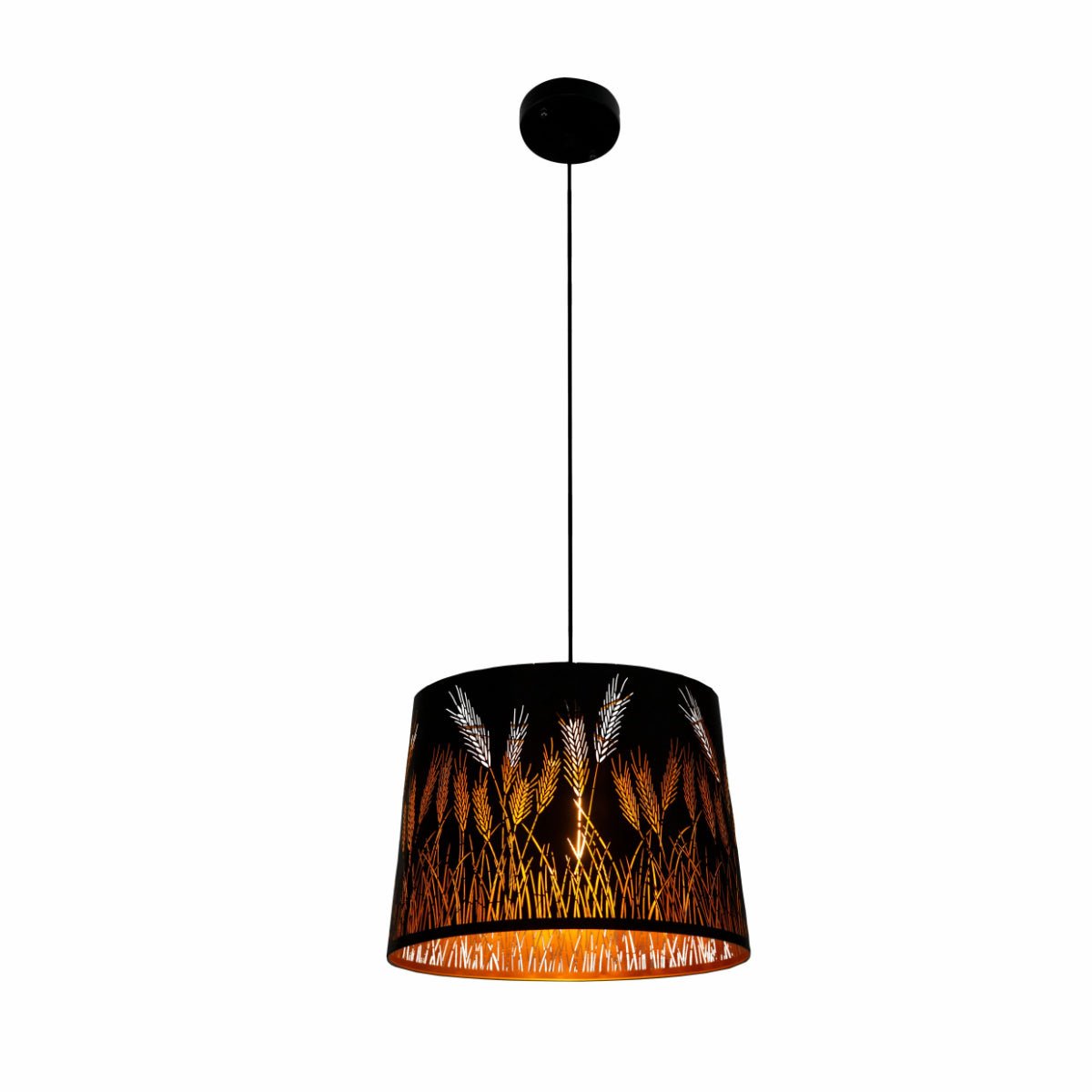 Main image of Black-Golden Metal Spike Frustum Pendant Ceiling Light with E27 | TEKLED 150-18084