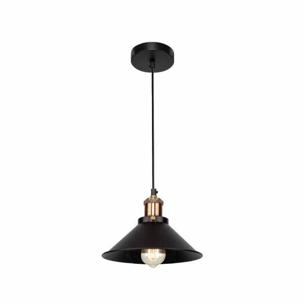 Main image of Black Metal Large Funnel Pendant Ceiling Light with E27 | TEKLED 150-15032