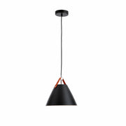 Black White Metal Funnel Pendant Light Small E27's main image.