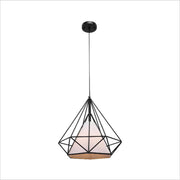 Main image of Black Wire Opal Shade Caged Funnel Pendant Ceiling Light with E27 | TEKLED 150-17746