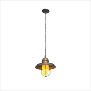 Main image of Bronze Metal Opal Glass Caged Step Pendant Ceiling Light with E27 | TEKLED 150-17100