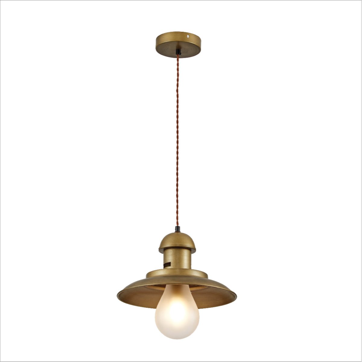 Main image of Bronze Metal Opal Glass Step Pendant Ceiling Light with E14 | TEKLED 150-17105