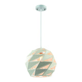 Main image of White Dome Laser Cut Metal Pendant Ceiling Light with E27 | TEKLED 150-17820