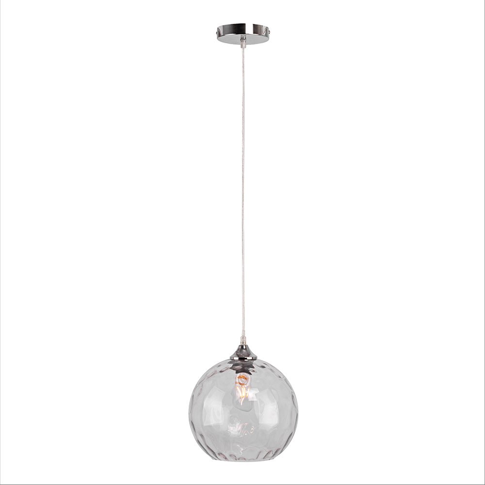 Clear glass globe pendant light with e27 fitting main