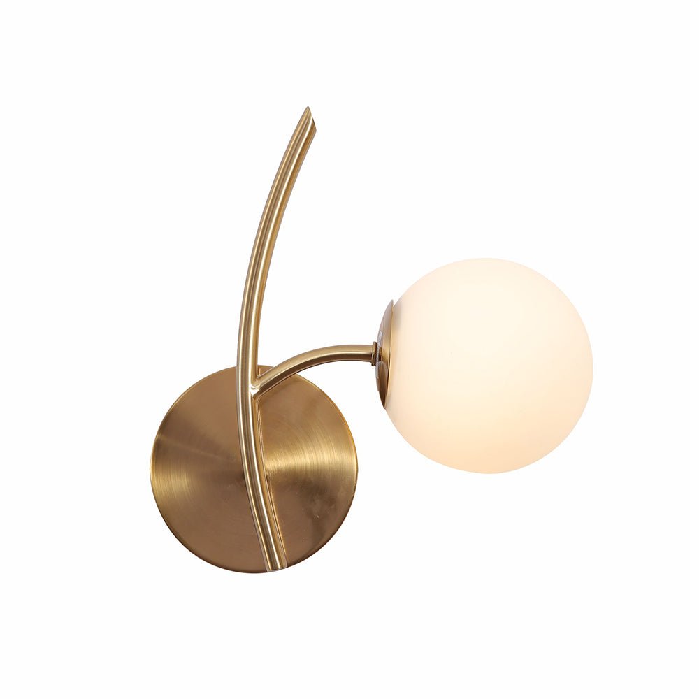 Main image for Gold Aluminium Bronze Metal Opal Glass Globe Wall Light with G9 Fitting