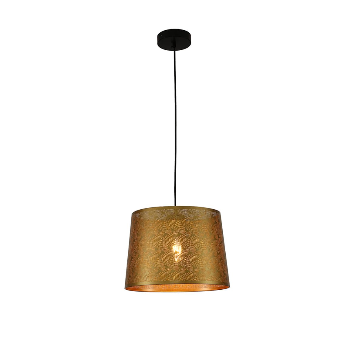 Main image of Golden Metal Frustum Pendant Ceiling Light with E27 | TEKLED 150-17978