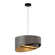 Grey fabric cylinder pendant light with e27 fitting main