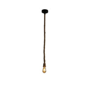 Hemp rope pendant light with e27 fitting in indoor setting