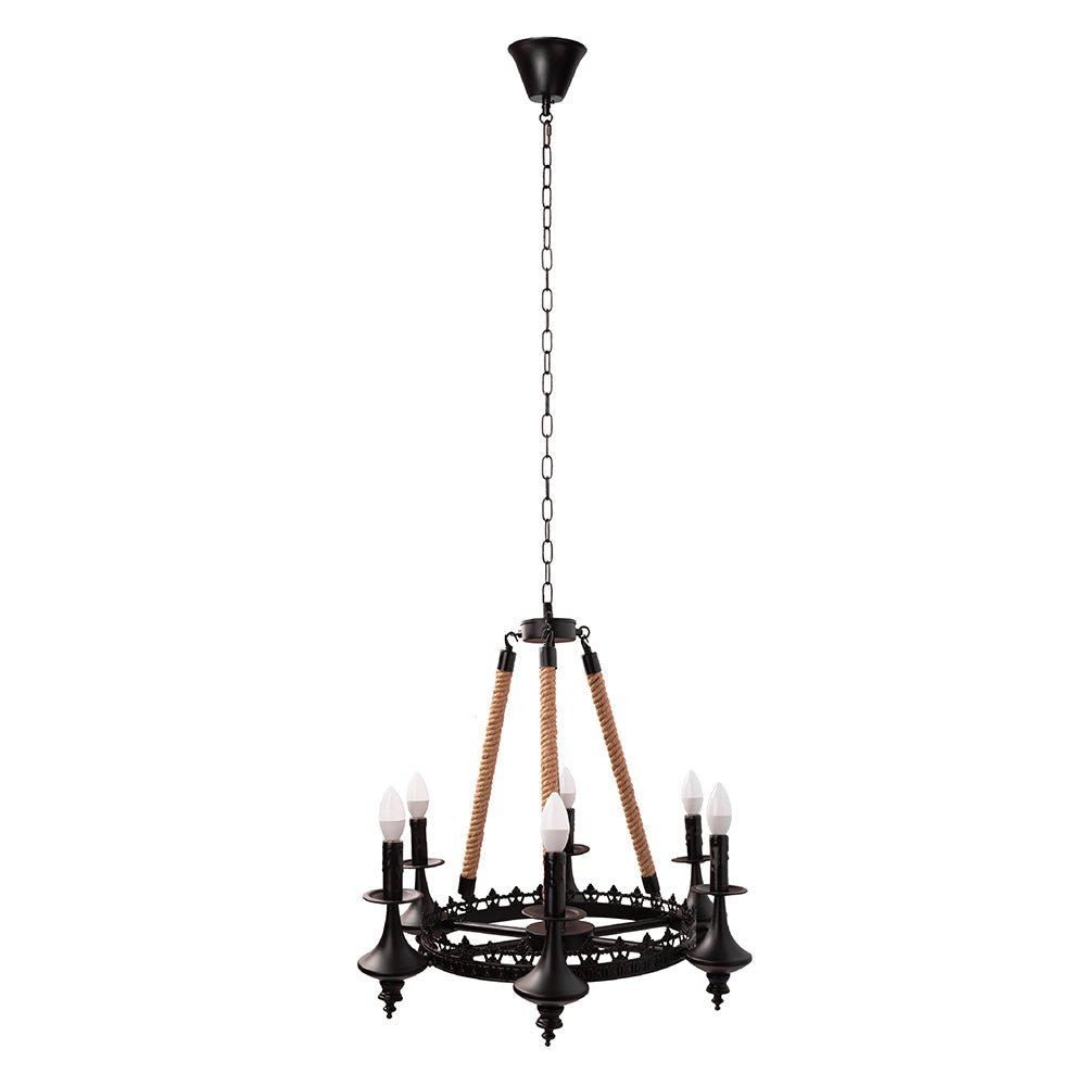 Canyon home light chandelier wagon wheel black store steel frame