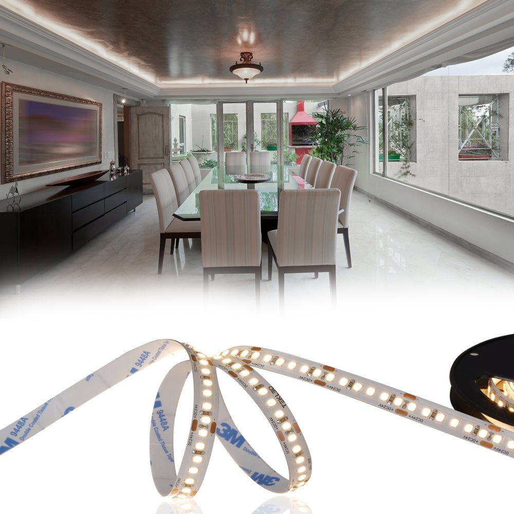 LED Strip Light 180pcs 2835 LED 10W 2A 24Vdc 10mm 5m IP20 3000K