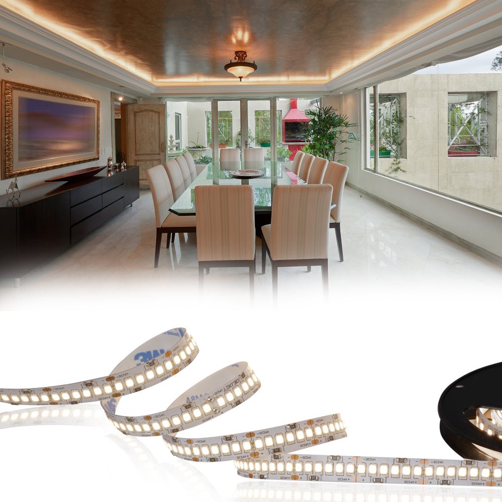 LED Strip Light 240pcs 2835 LED 15W 3A 24Vdc 10mm 5m IP20 3000K