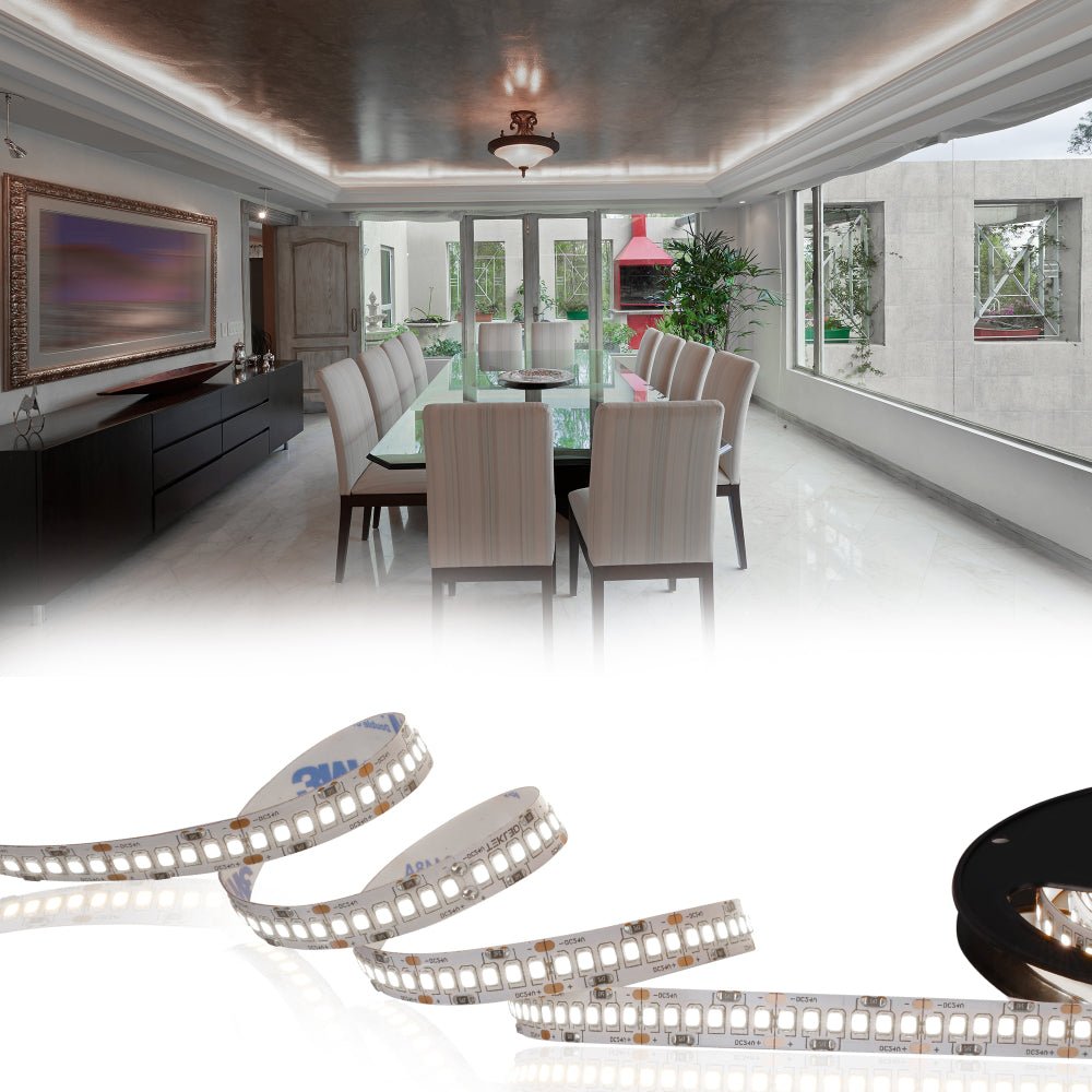 Main image of LED Strip Light 240pcs 2835 LED 15W 3A 24Vdc 10mm 5m IP20 3000K Warm White 4000K Cool White 6500K Cool Daylight | TEKLED 582-032729