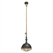 Silvery grey metal caged dome pendant light main