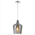 Smoky frosted glass schoolhouse pendant light l with e27 main