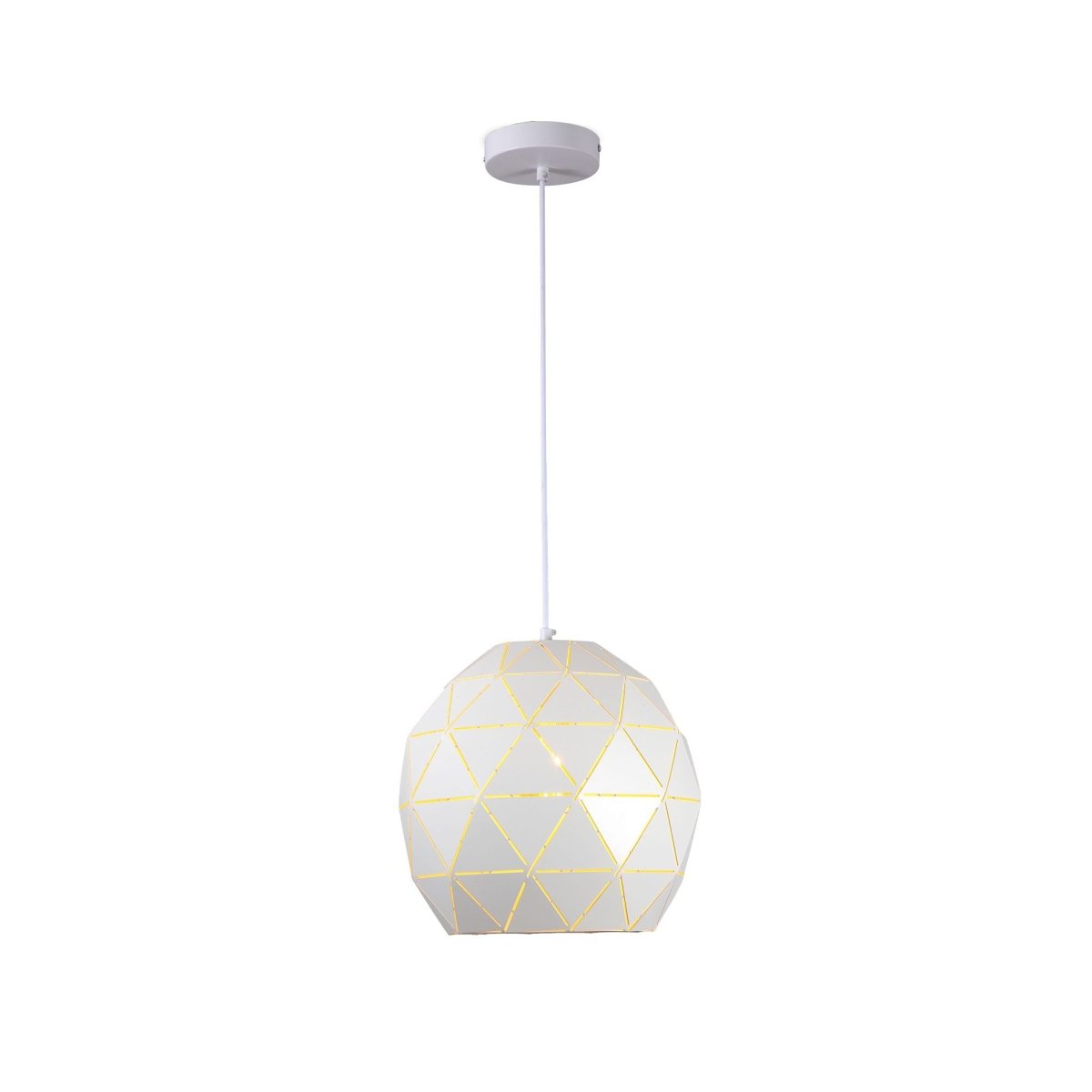 White metal globe pendant light with e27 fitting main