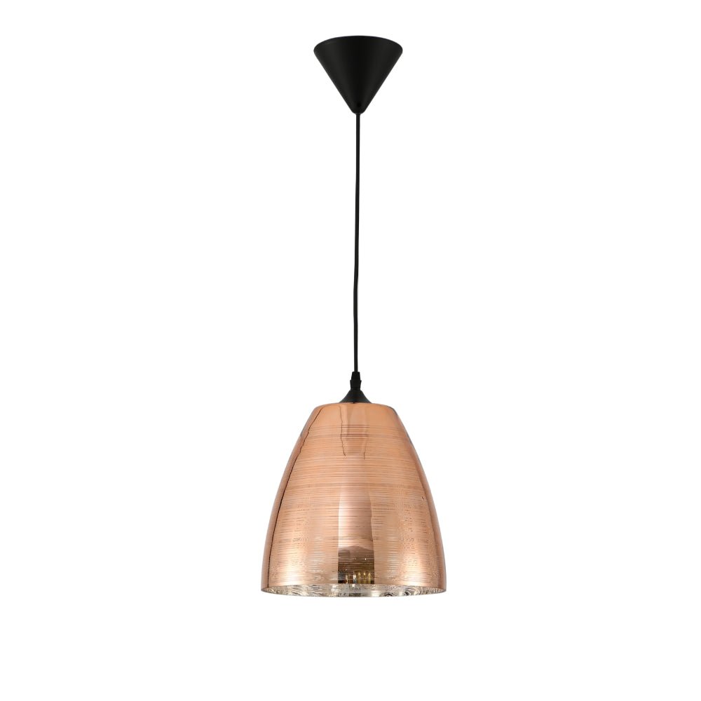 Copper cone pendant deals light