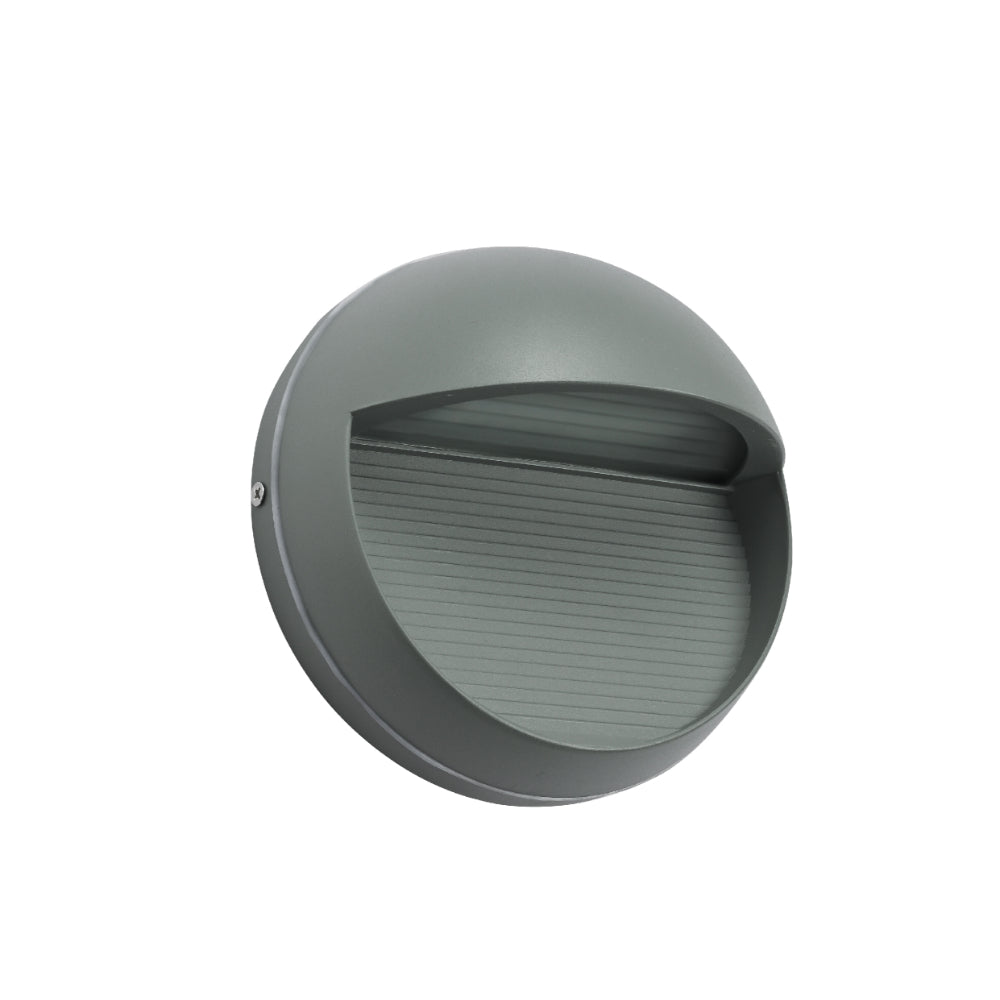 Main image of LED Diecast Aluminium Round Stair and Wall Light 5W Cool White 4000K IP54 Grey | TEKLED 182-03347