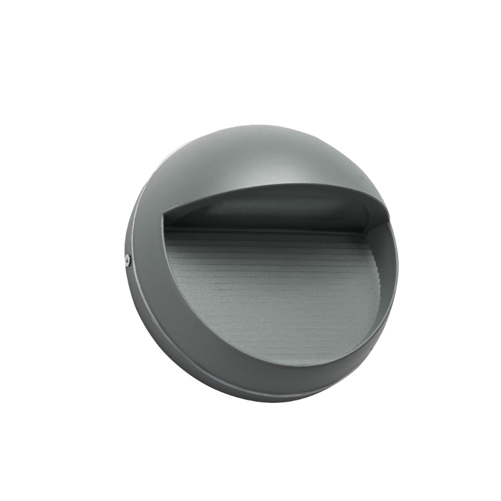 Main image of LED Diecast Aluminium Round Stair and Wall Light 5W Warm White 3000K IP54 Grey | TEKLED 182-03346
