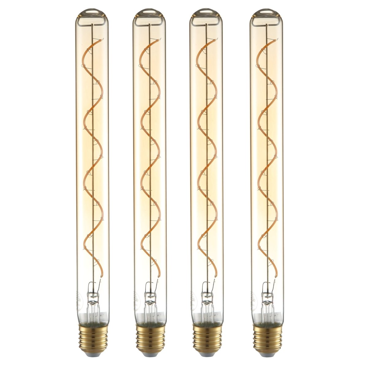 Main image of LED Dimmable Filament Bulb T30 Tubular E27 Edison Screw 4W 240lm 300mm Warm White 2400K Amber Pack of 4 | TEKLED 583-150585