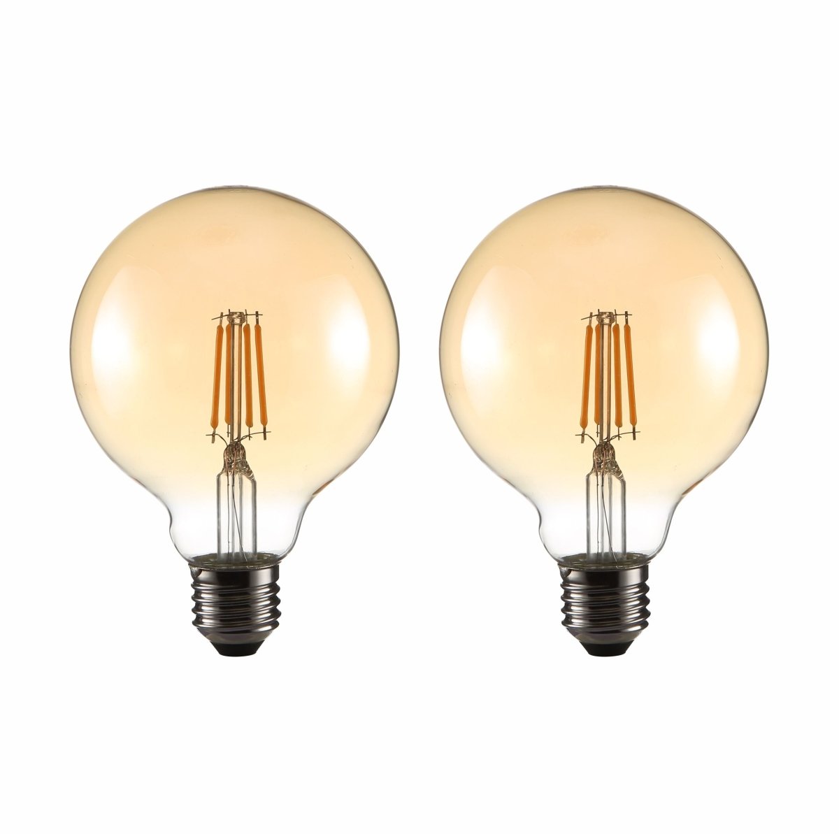 LED Filament Globe Bulb E27 Edison Screw Warm White 2400K G95 4w pack of 2