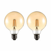 LED Filament Globe Bulb E27 Edison Screw Warm White 2400K G95 4w pack of 2