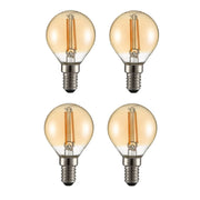 Main image of LED Filament Bulb P45 Golf Ball E14 Small Edison Screw 2W 220lm Warm White 2400K Amber Pack of 4 | TEKLED 583-150222