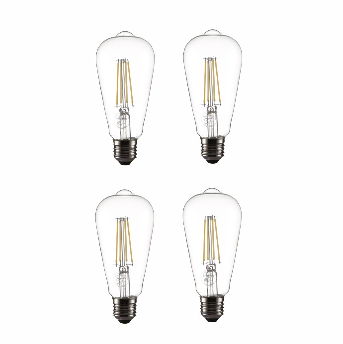 Main image of LED Filament Bulb ST64 Edison E27 Edison Screw 6.5W 806lm Cool White 4000K Clear Pack of 4 | TEKLED 583-150304