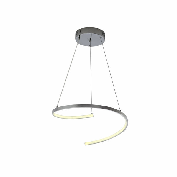 Main image of LED Spiral Chrome Finishing 30W CCT Change Dimmable Contemporary Nordic Scandinavian Pendant Ceiling Light with Remote Control | TEKLED 154-17270
