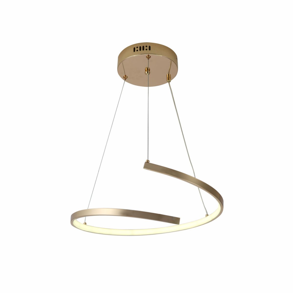 Main image of LED Spiral Gold Finishing 30W CCT Change Dimmable Contemporary Nordic Scandinavian Pendant Ceiling Light with Remote Control | TEKLED 154-17268