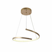 Main image of LED Spiral Gold Finishing 30W CCT Change Dimmable Contemporary Nordic Scandinavian Pendant Ceiling Light with Remote Control | TEKLED 154-17268