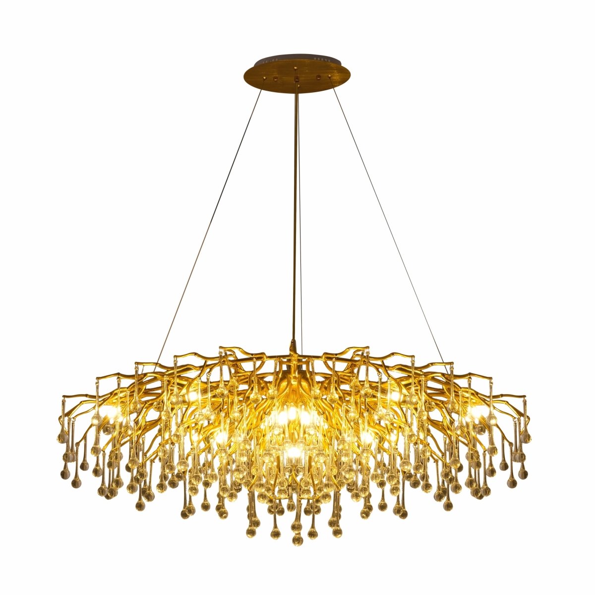 Main image of Modern Crystal Glass Droplet Chandelier with 13xG9 Fittings 1200mm | TEKLED 159-17530