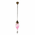 Main image of Moroccan Style Antique Brass and Pink Glass Pendant Light E27 | TEKLED 158-195584