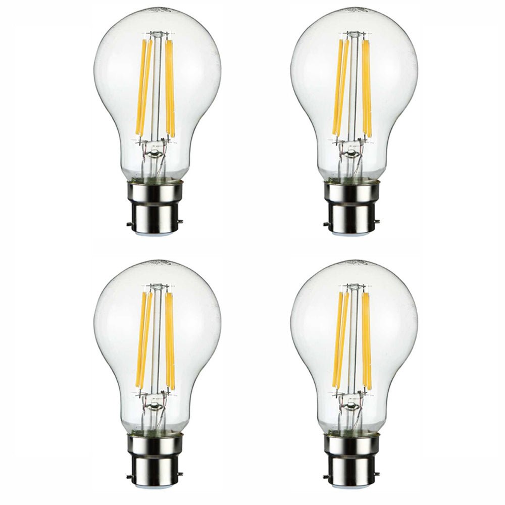 Main image of pack of 4 of LED Dimmable Filament A60 GLS Bulb B22 Bayonet Cap 6.5W Warm White