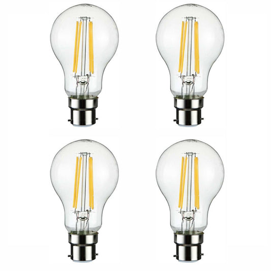 Main image of pack of 4 of LED Dimmable Filament A60 GLS Bulb B22 Bayonet Cap 6.5W Warm White